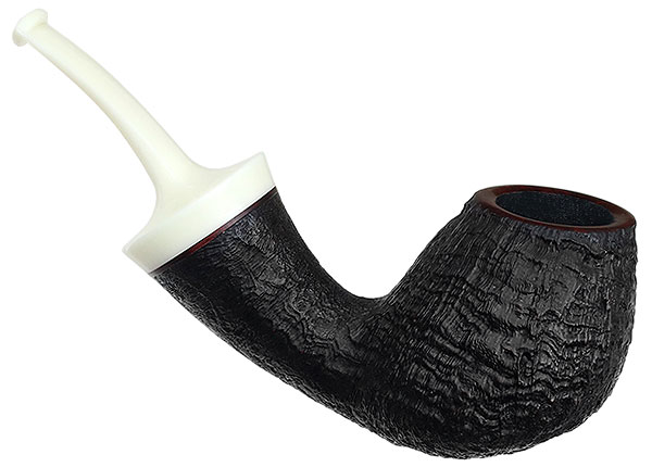 J. Alan Pipes Sandblasted Bent Egg with Bakelite (1298)