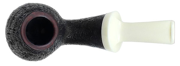 J. Alan Pipes Sandblasted Bent Egg with Bakelite (1298)