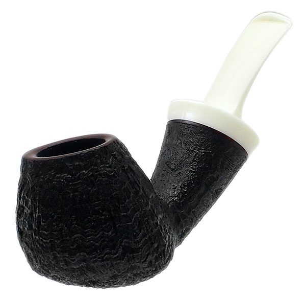 J. Alan Pipes Sandblasted Bent Egg with Bakelite (1298)