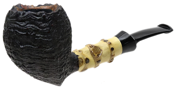 J. Alan Pipes Sandblasted Origami Strawberry with Bamboo (1342)