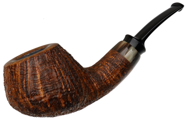 J. Alan Pipes Sandblasted Bent Apple with Horn (1409)
