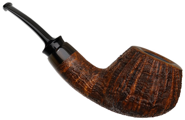 J. Alan Pipes Sandblasted Bent Apple with Horn (1409)