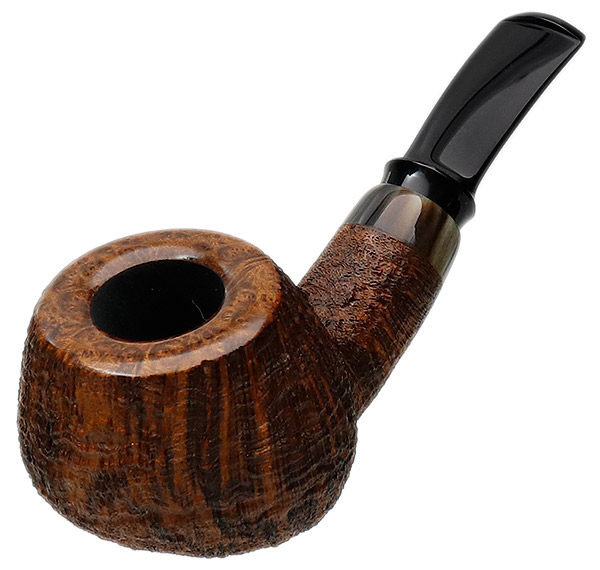 J. Alan Pipes Sandblasted Bent Apple with Horn (1409)