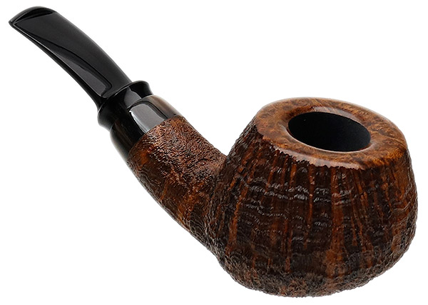 J. Alan Pipes Sandblasted Bent Apple with Horn (1409)
