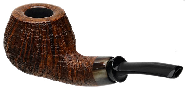 J. Alan Pipes Sandblasted Bent Apple with Horn (1409)