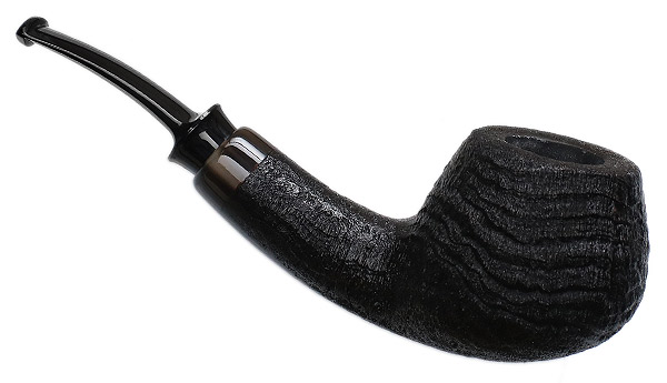 J. Alan Pipes Sandblasted Bent Brandy with Horn (1479)