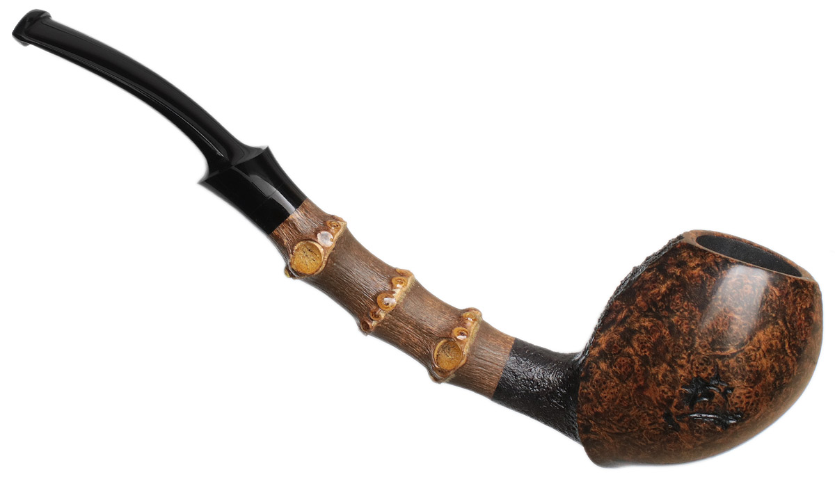 J. Alan Pipes Partially Sandblasted Fugu with Bamboo (1522)