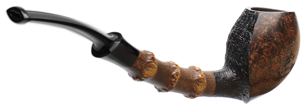 J. Alan Pipes Partially Sandblasted Fugu with Bamboo (1522)