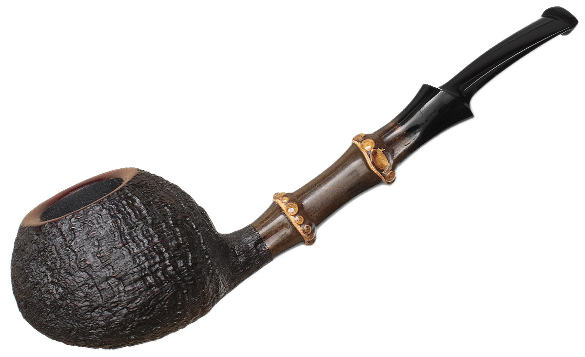 J. Alan Pipes Sandblasted Tomato with Bamboo (1556)