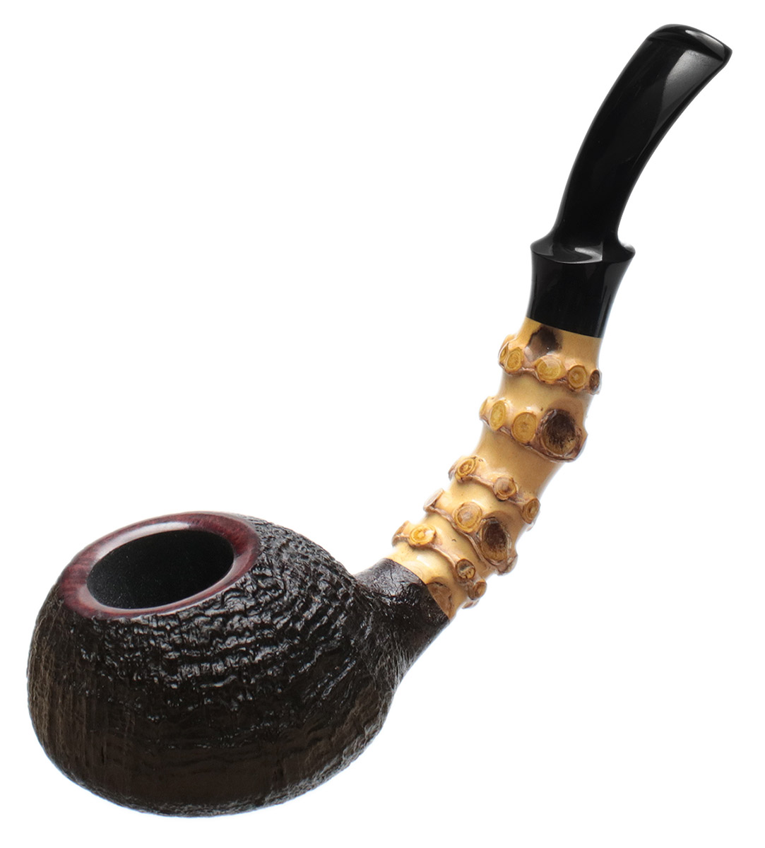 J. Alan Pipes Sandblasted Tomato with Bamboo (1554)