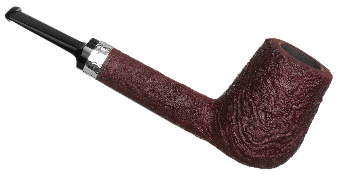 J. Alan Pipes Sandblasted Billiard with Hammered Silver (1607)