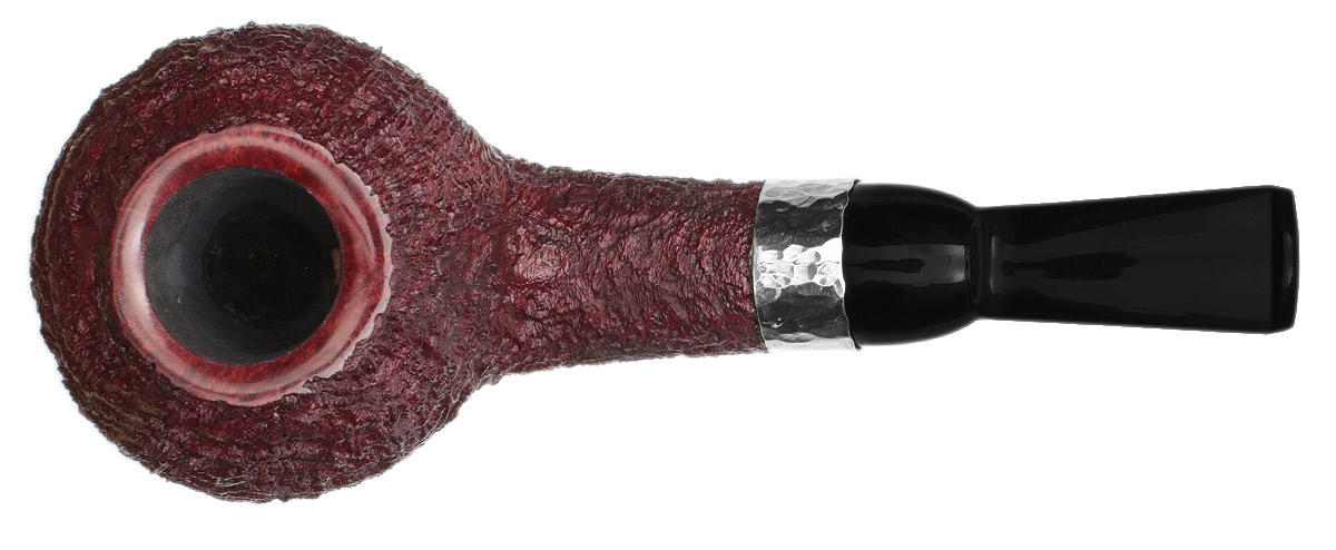 J. Alan Pipes Sandblasted Bent Apple with Hammered Silver (1606)