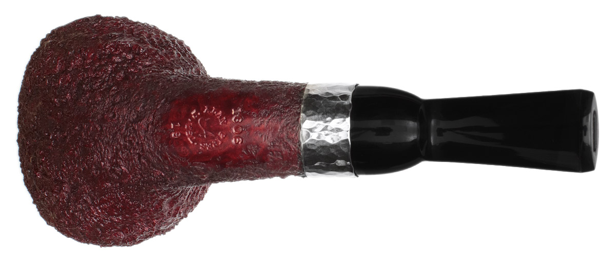 J. Alan Pipes Sandblasted Bent Apple with Hammered Silver (1606)