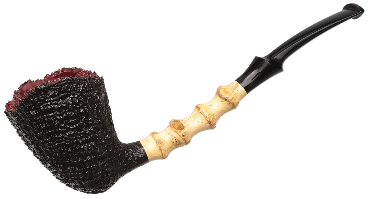 J. Alan Pipes Sandblasted Bent Dublin with Bamboo (1621)