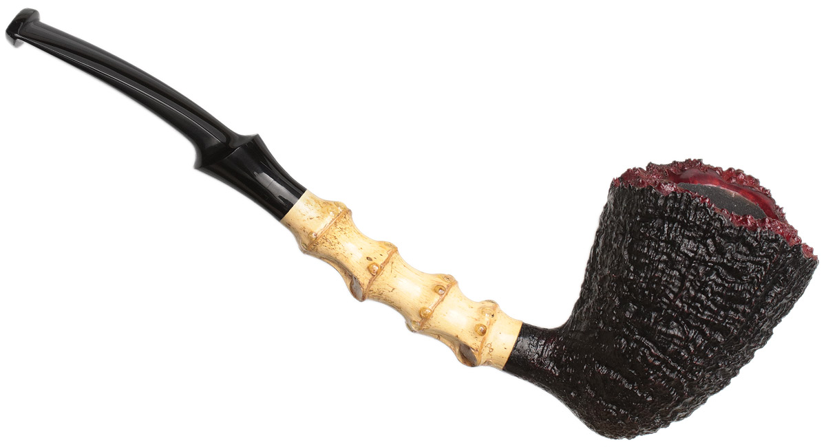 J. Alan Pipes Sandblasted Bent Dublin with Bamboo (1621)