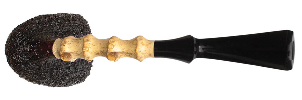 J. Alan Pipes Sandblasted Bent Dublin with Bamboo (1621)