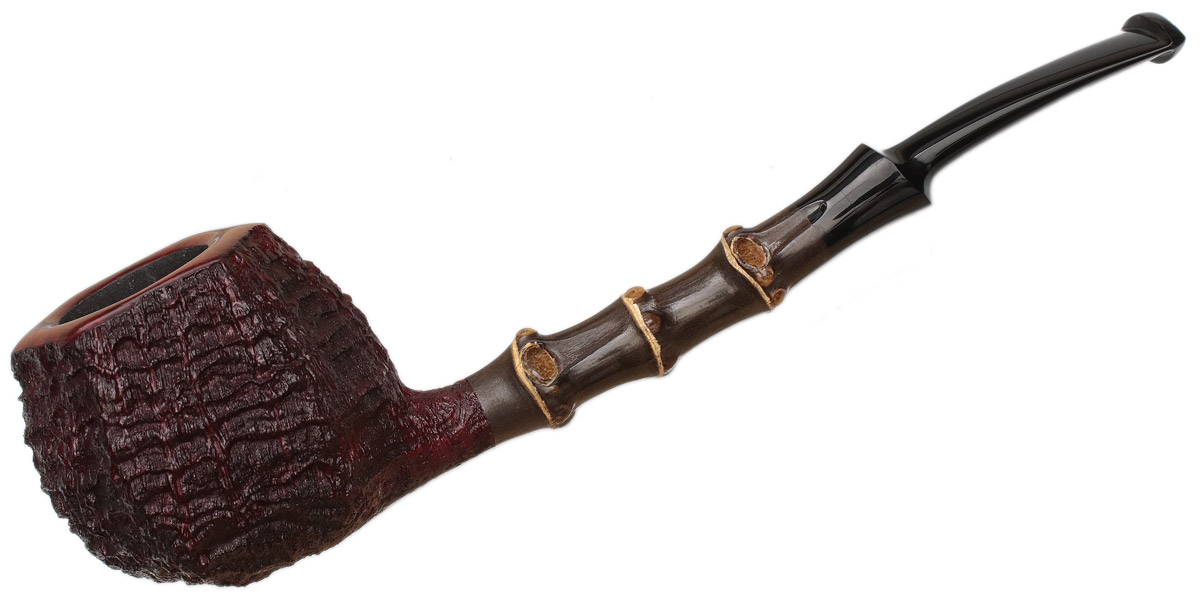 J. Alan Pipes Sandblasted Paneled Apple with Bamboo (1642)