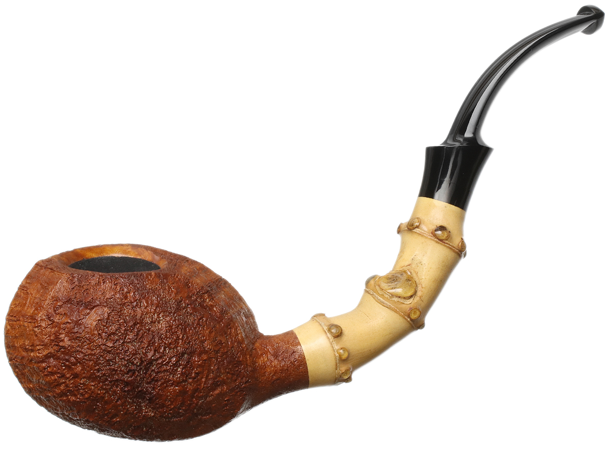 J. Alan Pipes Partially Sandblasted Fugu with Bamboo (1819)