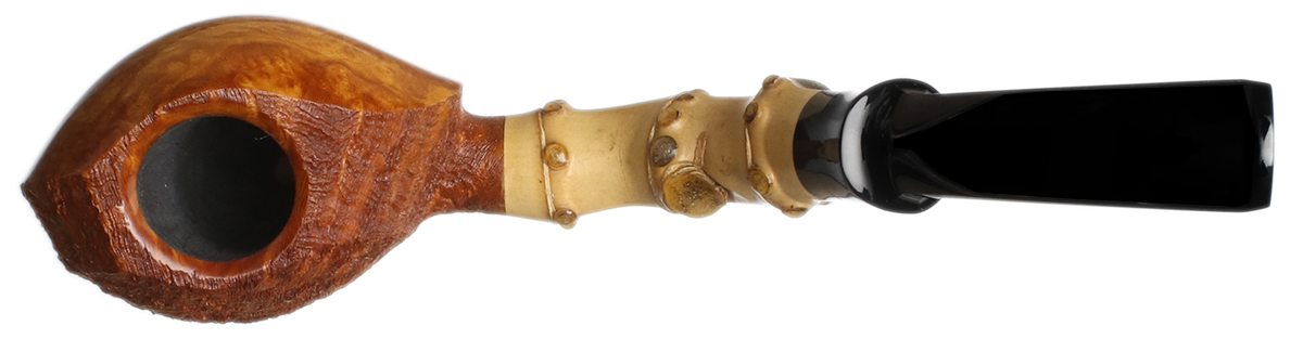 J. Alan Pipes Partially Sandblasted Fugu with Bamboo (1819)