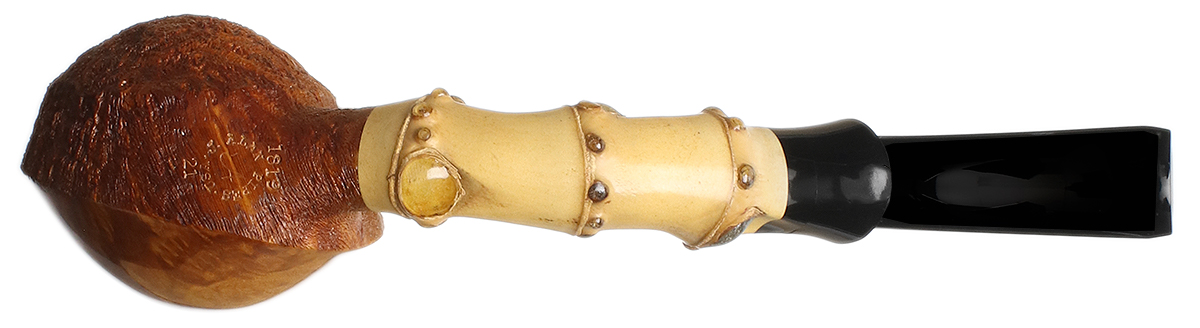 J. Alan Pipes Partially Sandblasted Fugu with Bamboo (1819)