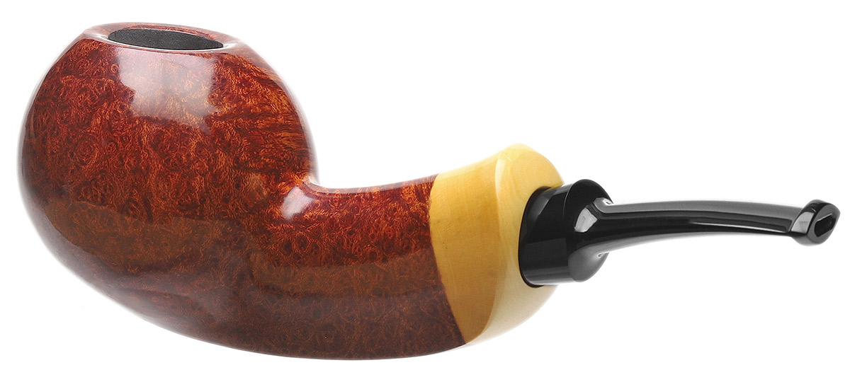 J. Alan Pipes Smooth Bent Ball with Boxwood (Wave) (1825)