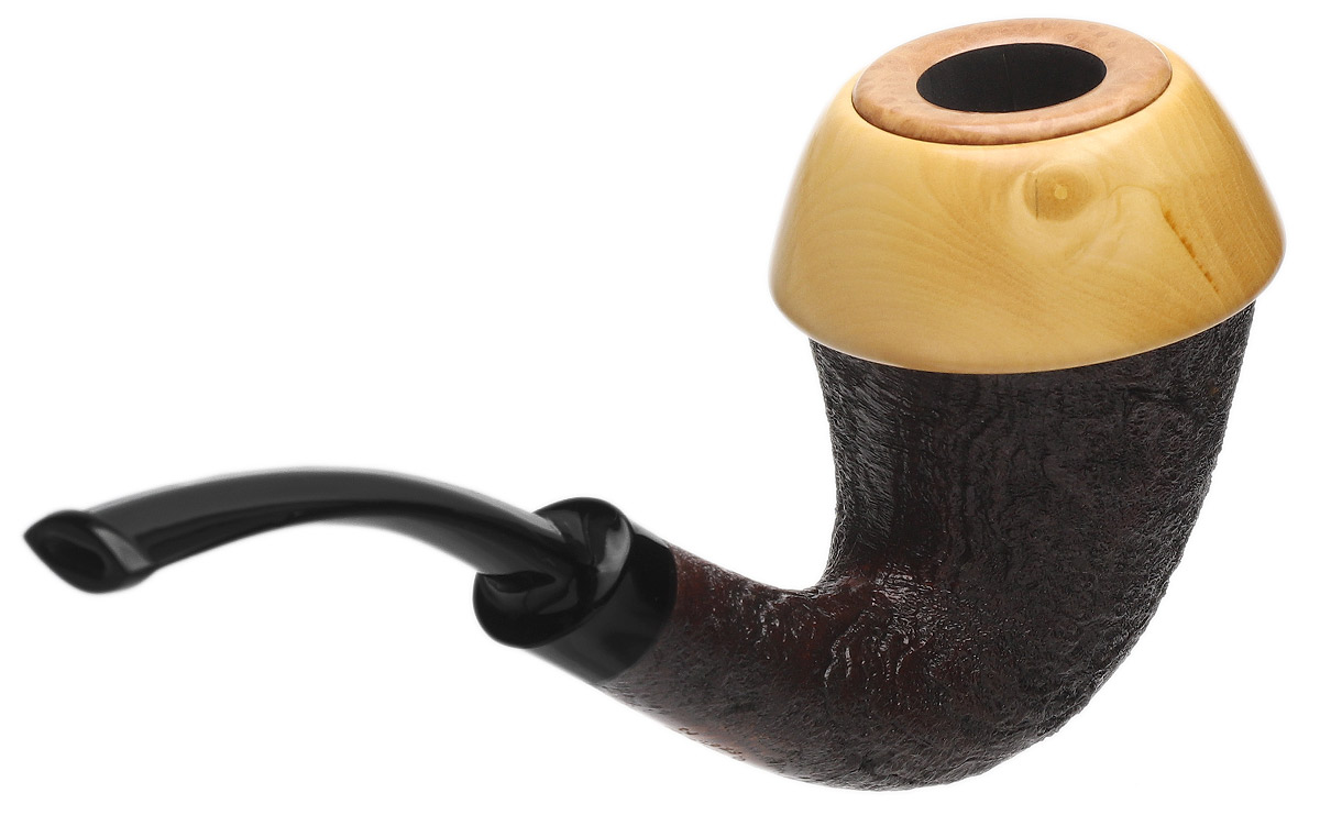J. Alan Pipes Partially Sandblasted Calabash with Boxwood (1832)