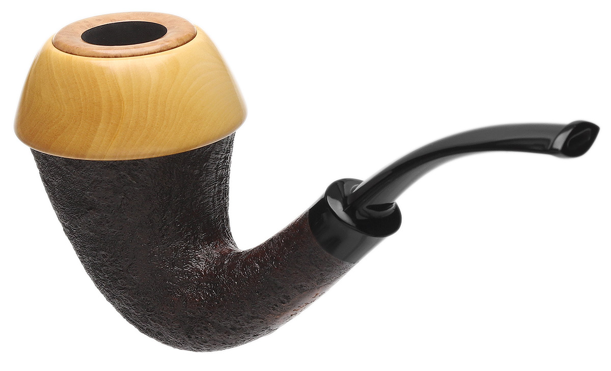 J. Alan Pipes Partially Sandblasted Calabash with Boxwood (1832)