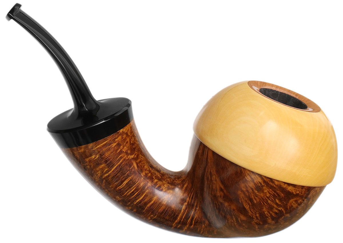 J. Alan Pipes Smooth Bent Apple Calabash with Boxwood (1890)