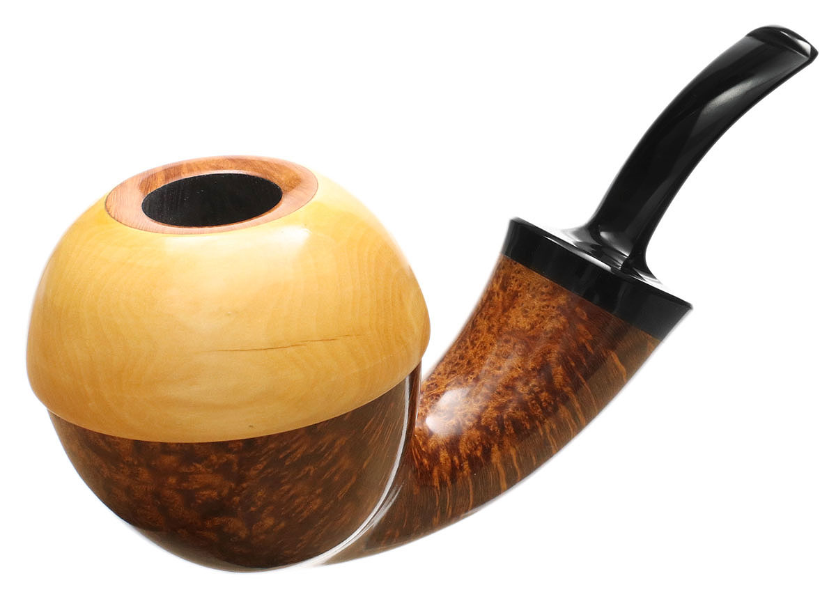 J. Alan Pipes Smooth Bent Apple Calabash with Boxwood (1890)