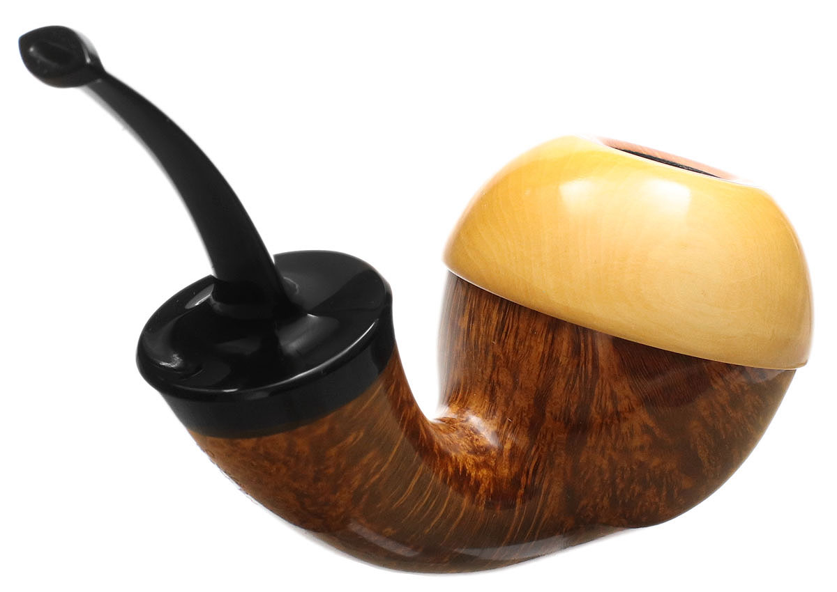 J. Alan Pipes Smooth Bent Apple Calabash with Boxwood (1890)
