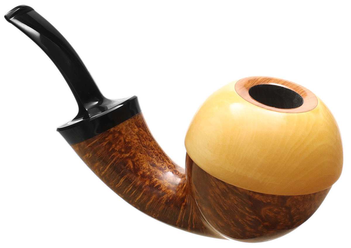 J. Alan Pipes Smooth Bent Apple Calabash with Boxwood (1890)