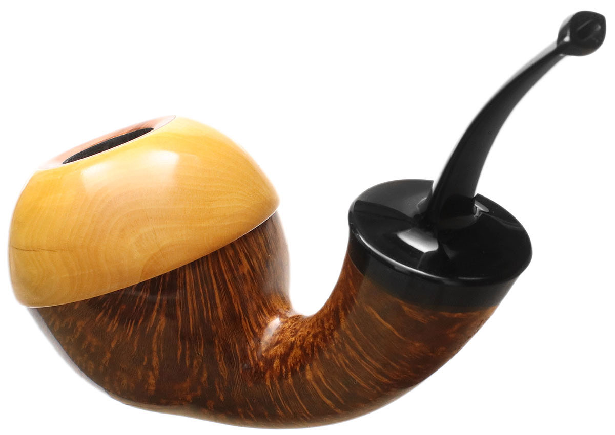 J. Alan Pipes Smooth Bent Apple Calabash with Boxwood (1890)