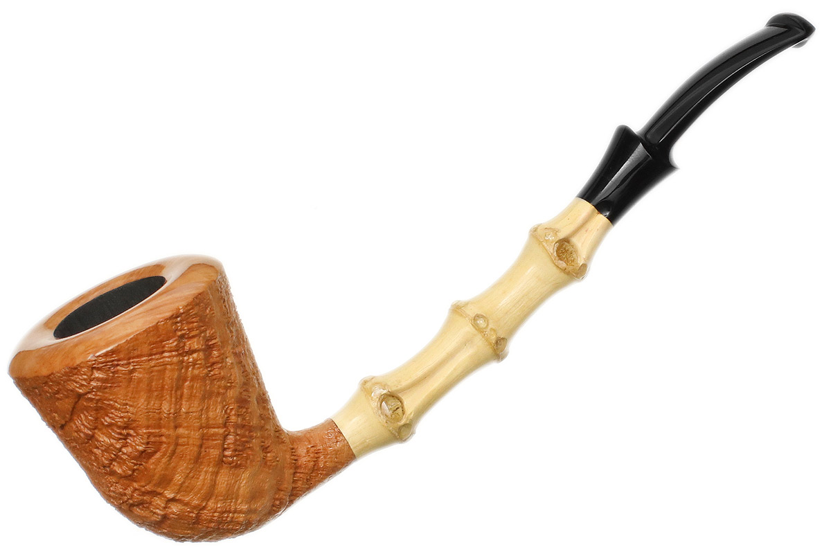 J. Alan Pipes Natural Sandblasted Bent Dublin with Bamboo (1958)
