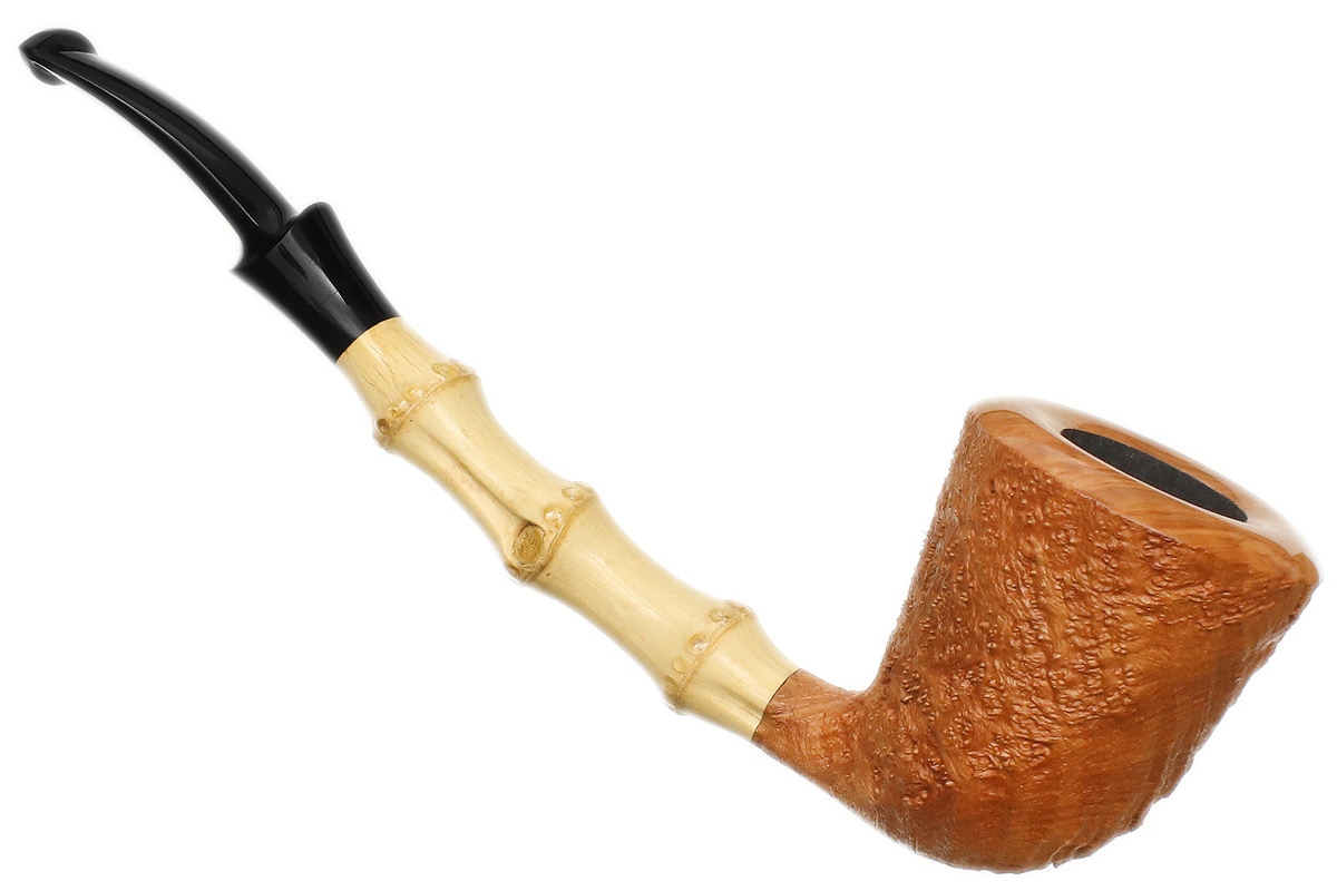 J. Alan Pipes Natural Sandblasted Bent Dublin with Bamboo (1958)