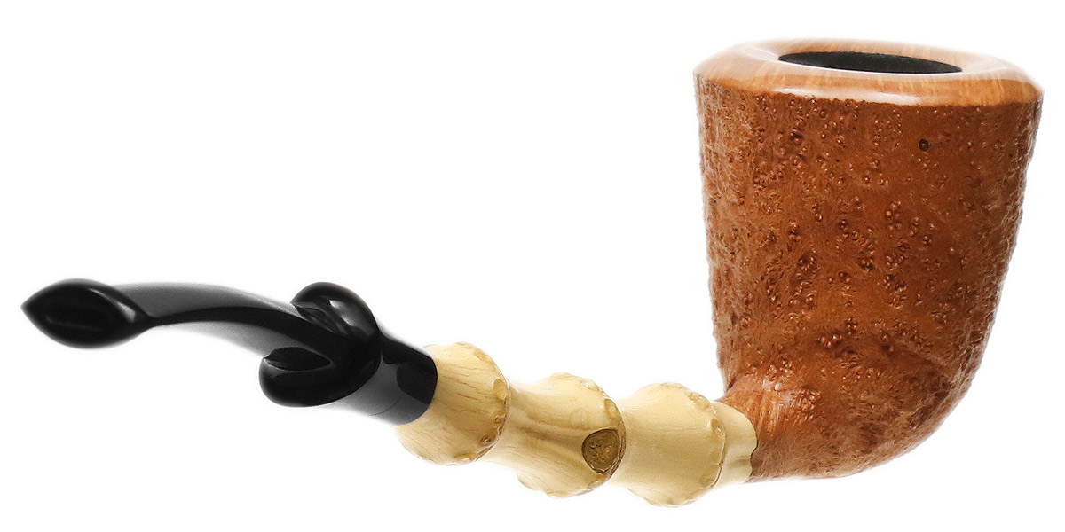 J. Alan Pipes Natural Sandblasted Bent Dublin with Bamboo (1958)