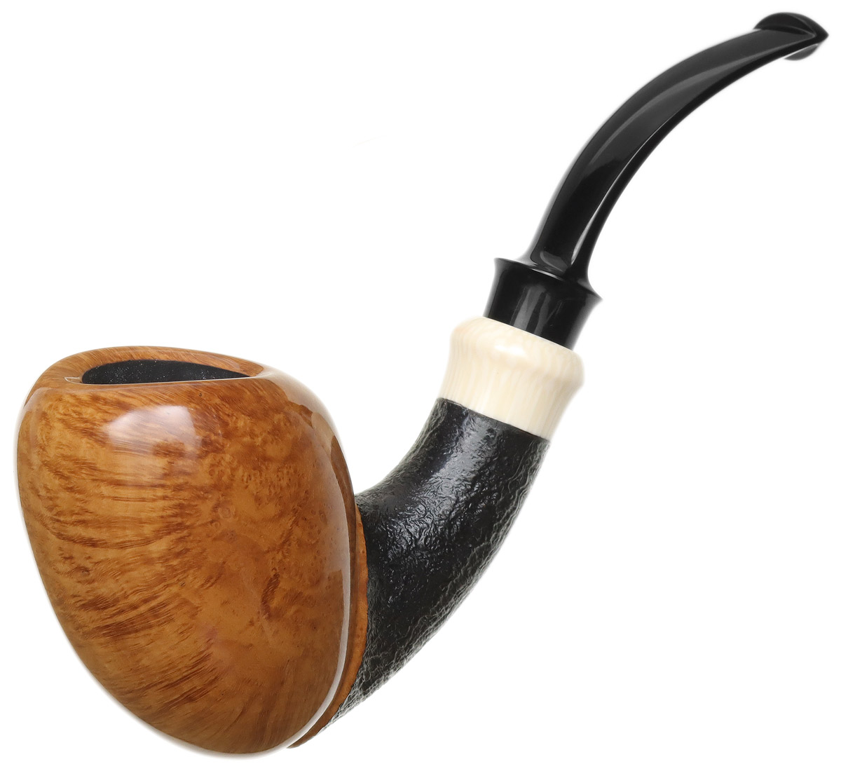 J. Alan Pipes Partially Sandblasted Peewit with Ivorite (2045)