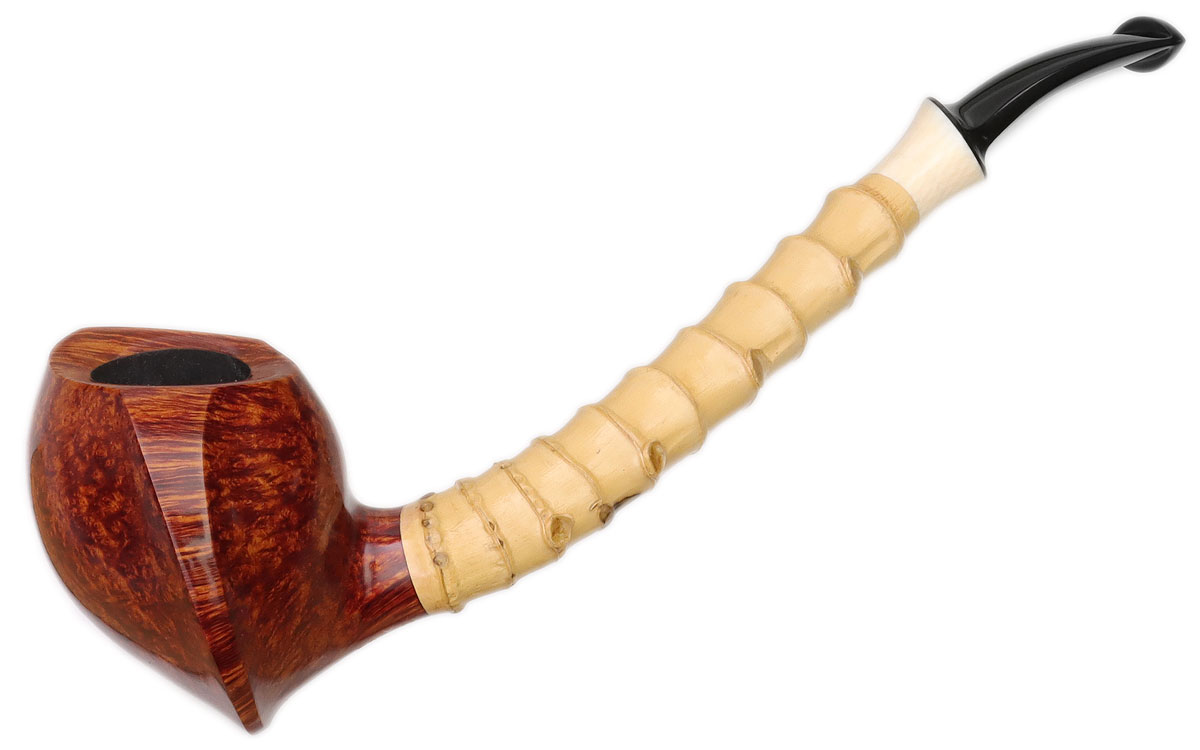 J. Alan Smooth Whiplash with Bamboo and Ivorite (with Stand) | 10th Annual Global Pipe Making Exposition | Daily Reader