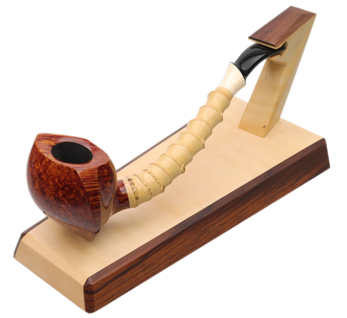 J. Alan Pipes Smooth Whiplash with Bamboo and Ivorite (2172) (with Stand)