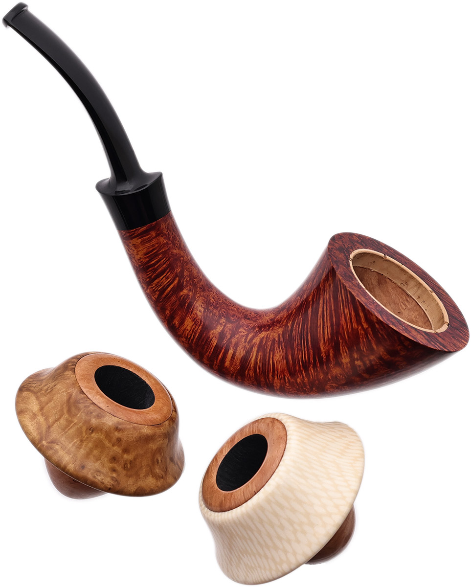J. Alan Pipes Smooth Calabash with Ivorite (with Extra Brown Mallee Burl Bowl) (2326) (2025)
