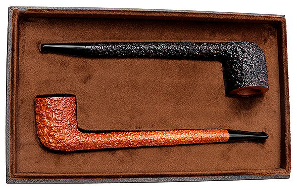 Castello Sea Rock Briar Canadian 2 Pipe Set (LOB) (with Leather Box)