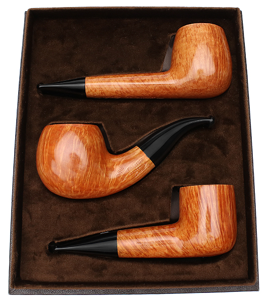 Castello Collection 3 Pipe Set (with Leather Box)