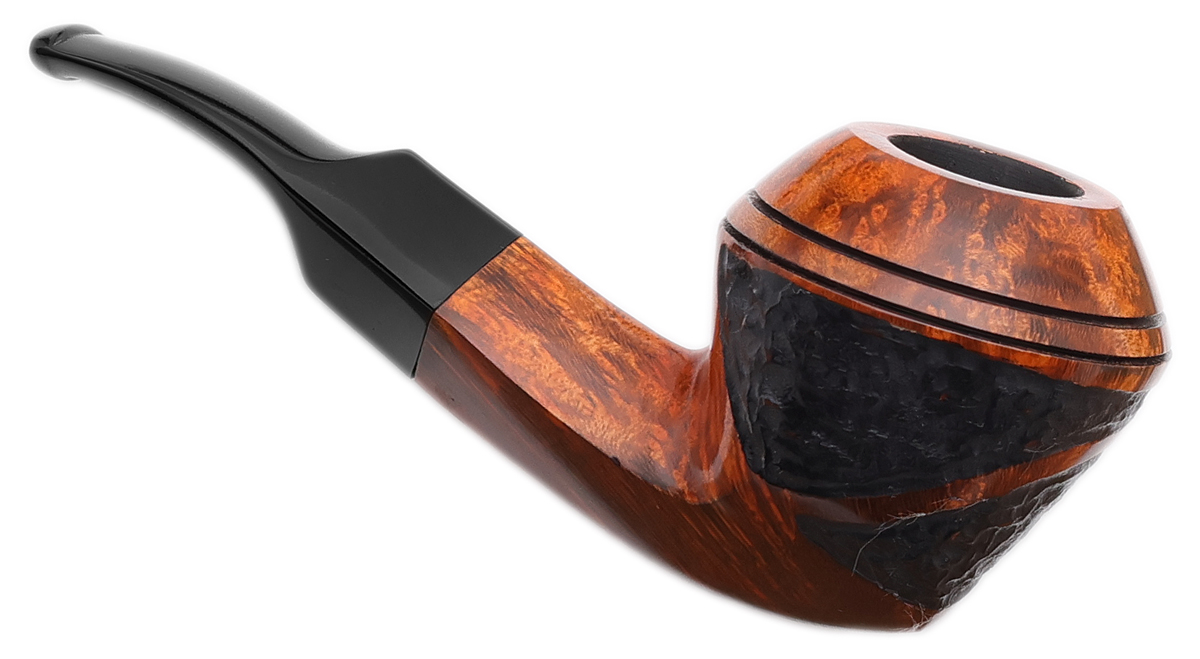 bulldog tobacco pipe The Smooth Black (Unsmoked) Pipe Partially Rusticated Bent Bulldog Tobacco