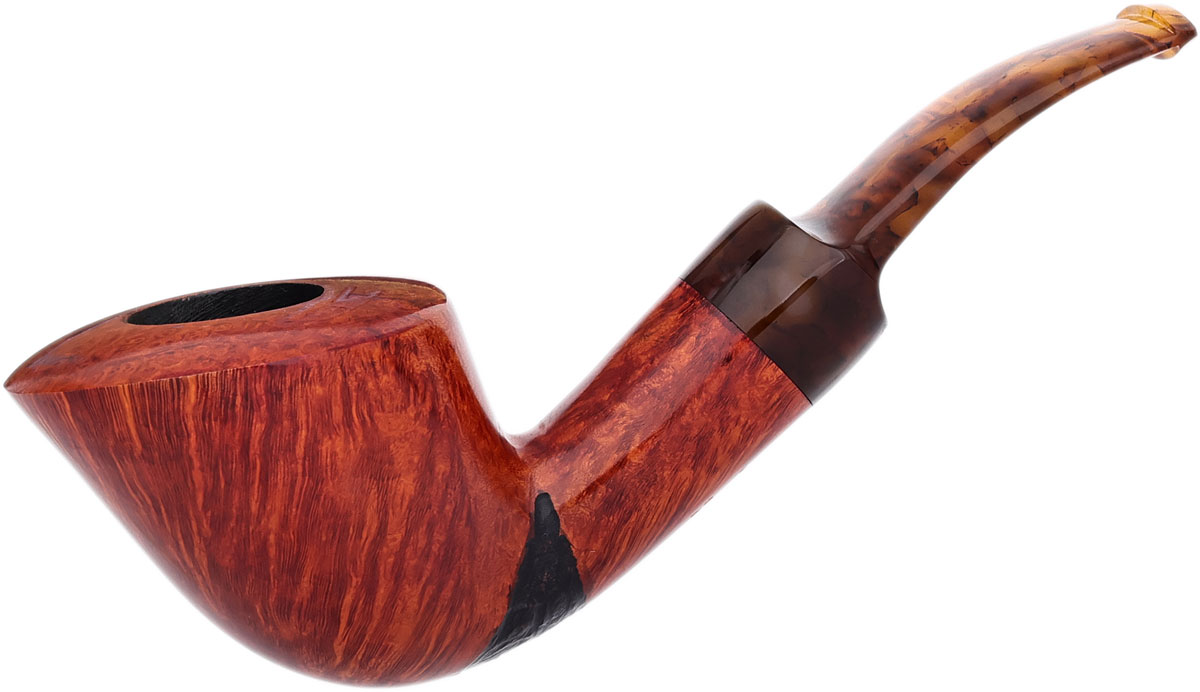 Partially Rusticated Bent Dublin Tobacco Pipe