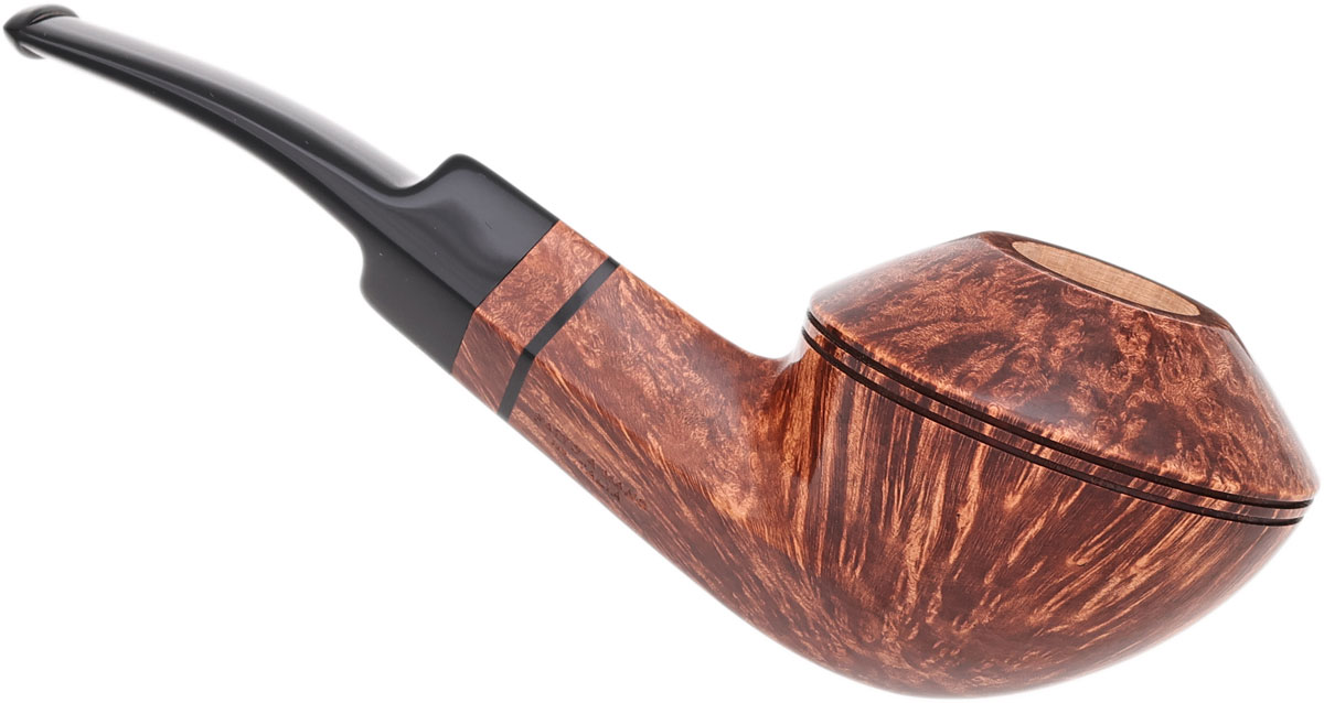Brown Smooth Bent Bulldog Tobacco Pipe