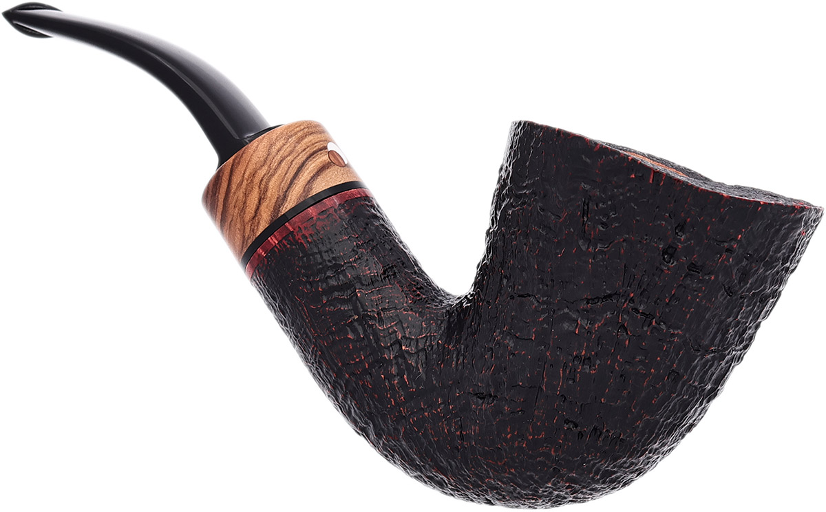 Claudio Cavicchi Black Sandblasted Bent Dublin with Olivewood