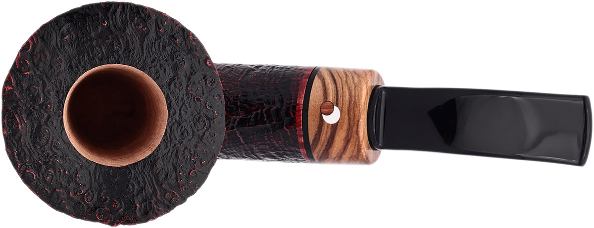 Claudio Cavicchi Black Sandblasted Bent Dublin with Olivewood