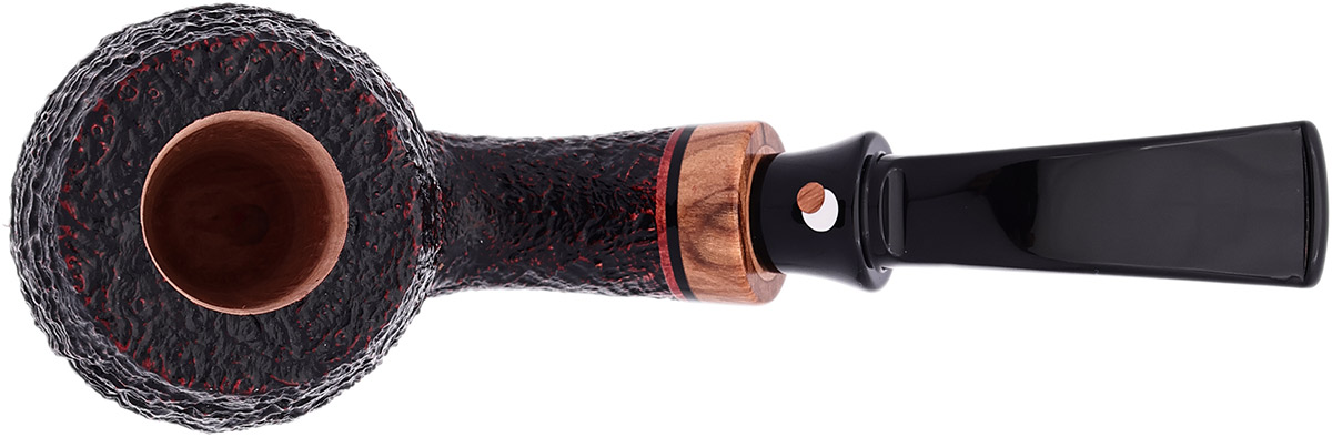 Claudio Cavicchi Black Sandblasted Bent Billiard with Olivewood