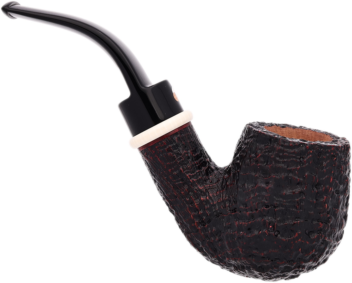 Claudio Cavicchi Black Sandblasted Bent Billiard with Ivorite