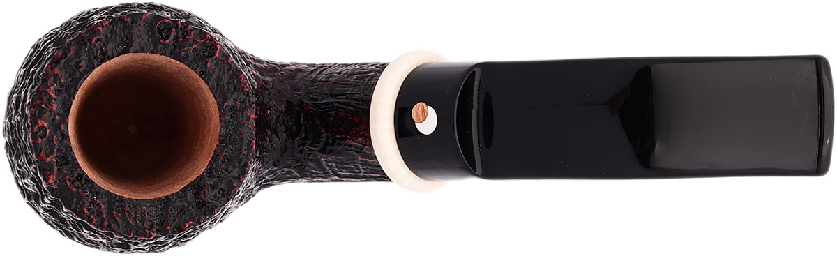 Claudio Cavicchi Black Sandblasted Bent Billiard with Ivorite
