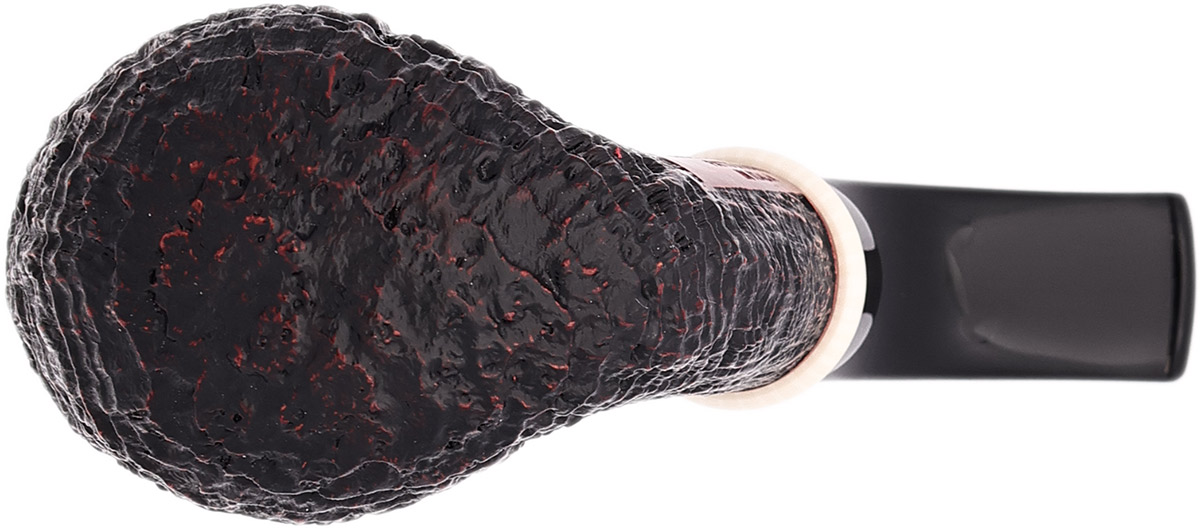 Claudio Cavicchi Black Sandblasted Bent Billiard with Ivorite